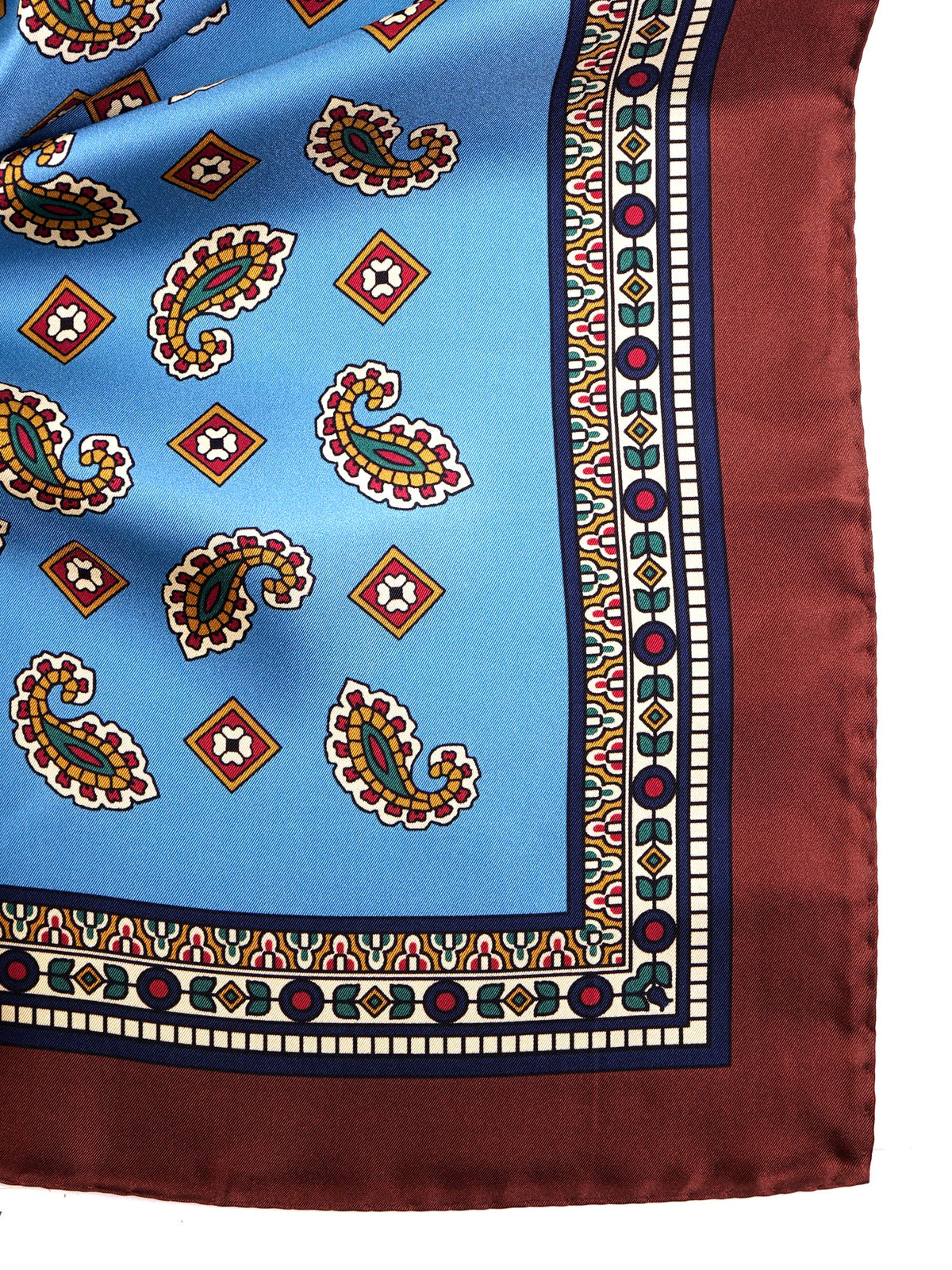 TRON light blue printed silk foulard