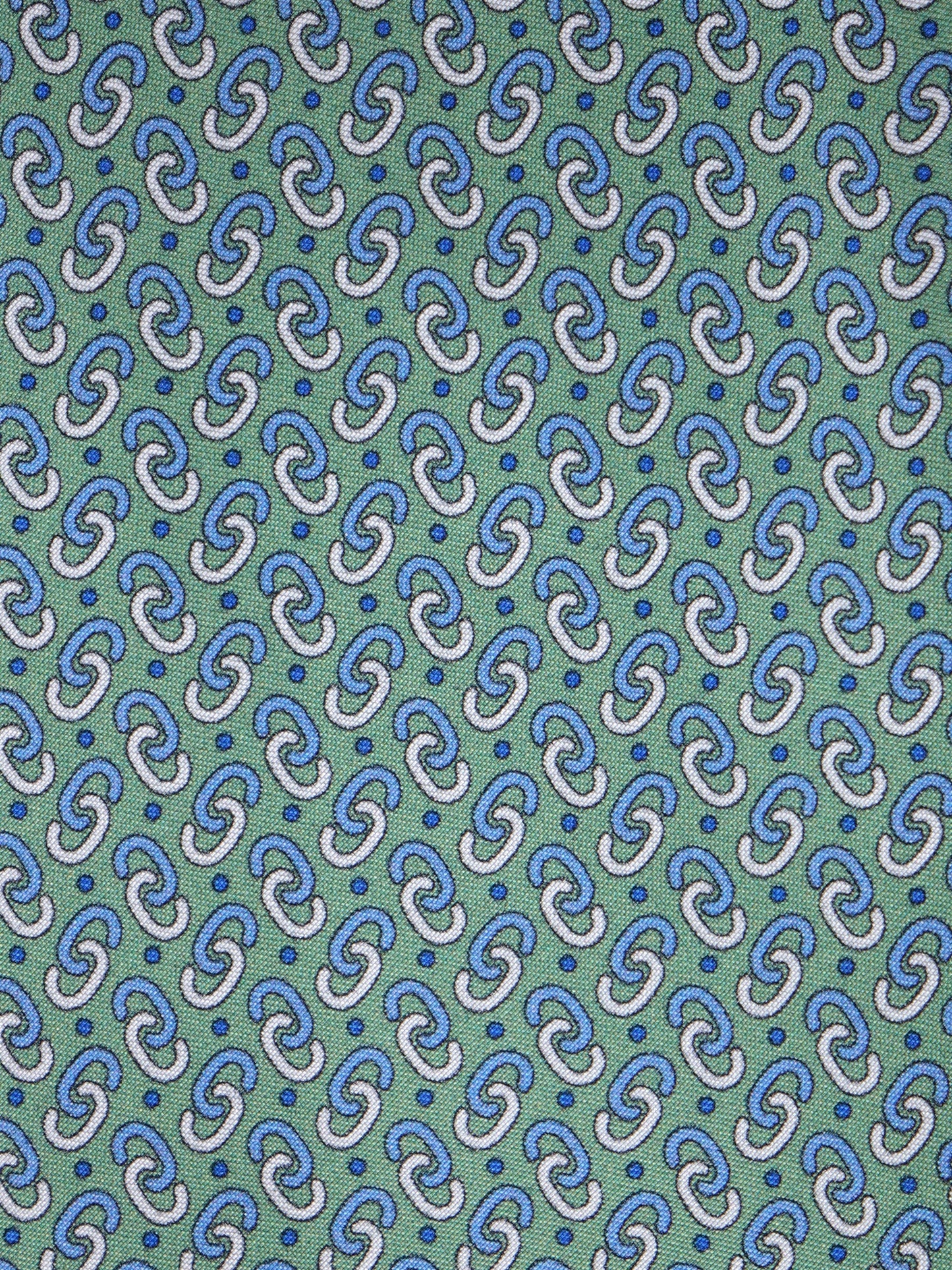 UNION 3-fold tie in green printed silk