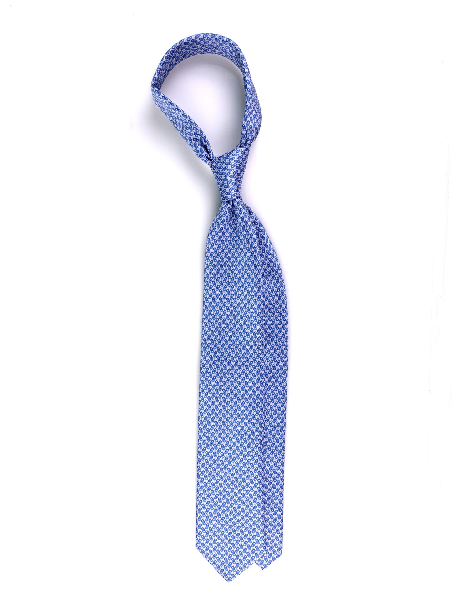 UNION 3-fold printed silk tie in grey