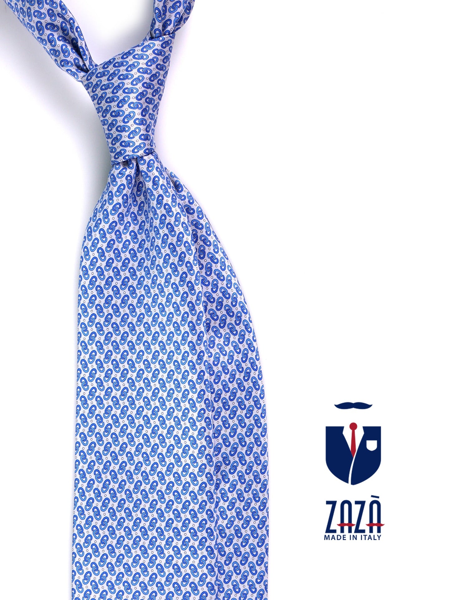 UNION 3-fold printed silk tie in grey