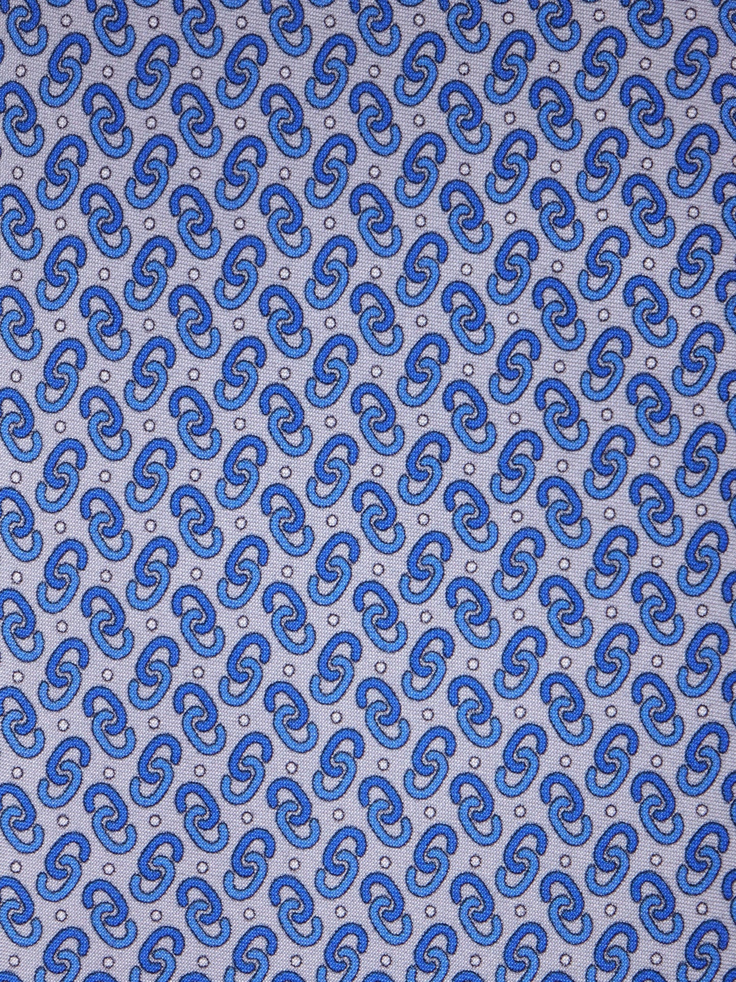 UNION 3-fold printed silk tie in grey