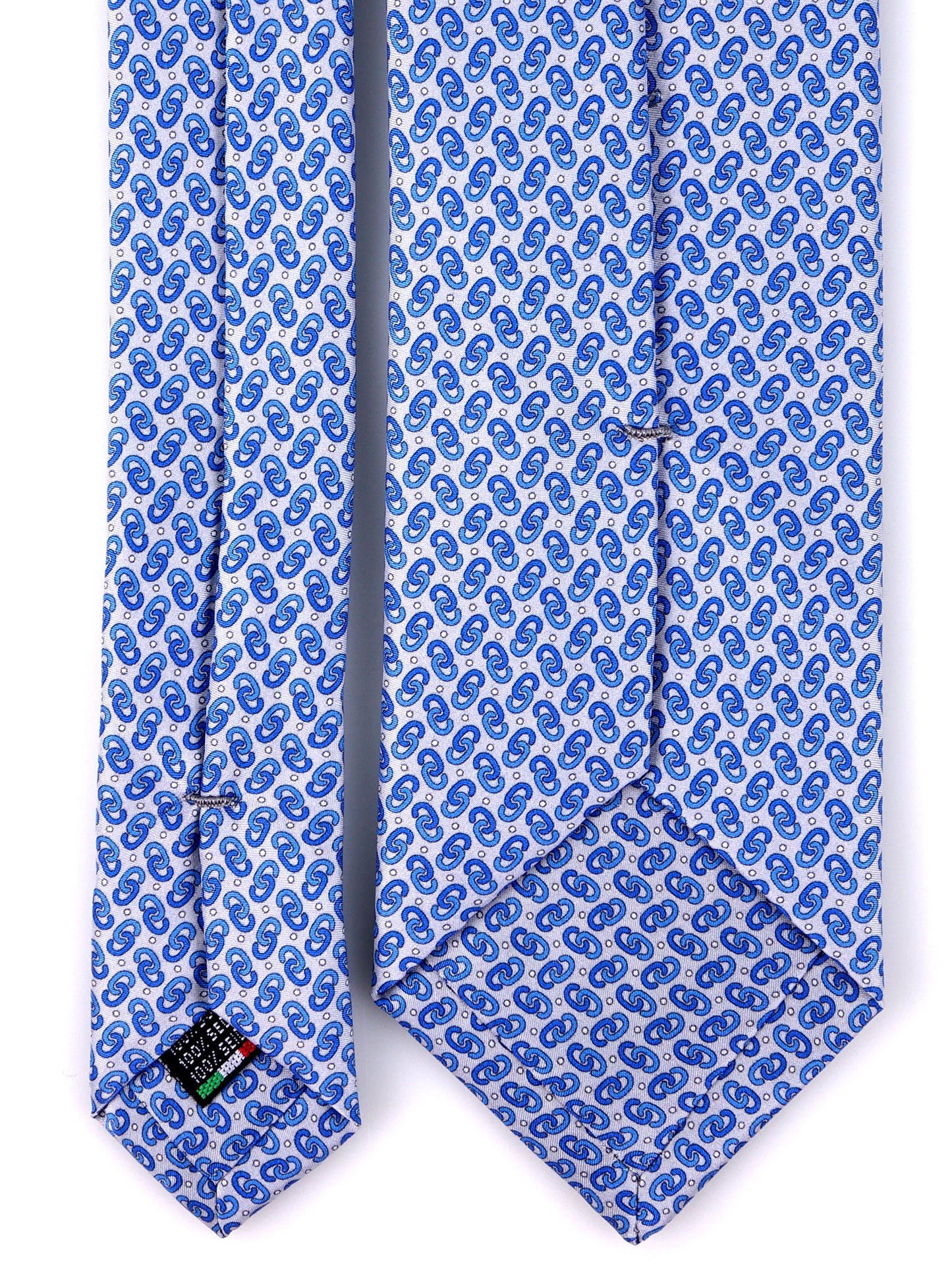 UNION 3-fold printed silk tie in grey