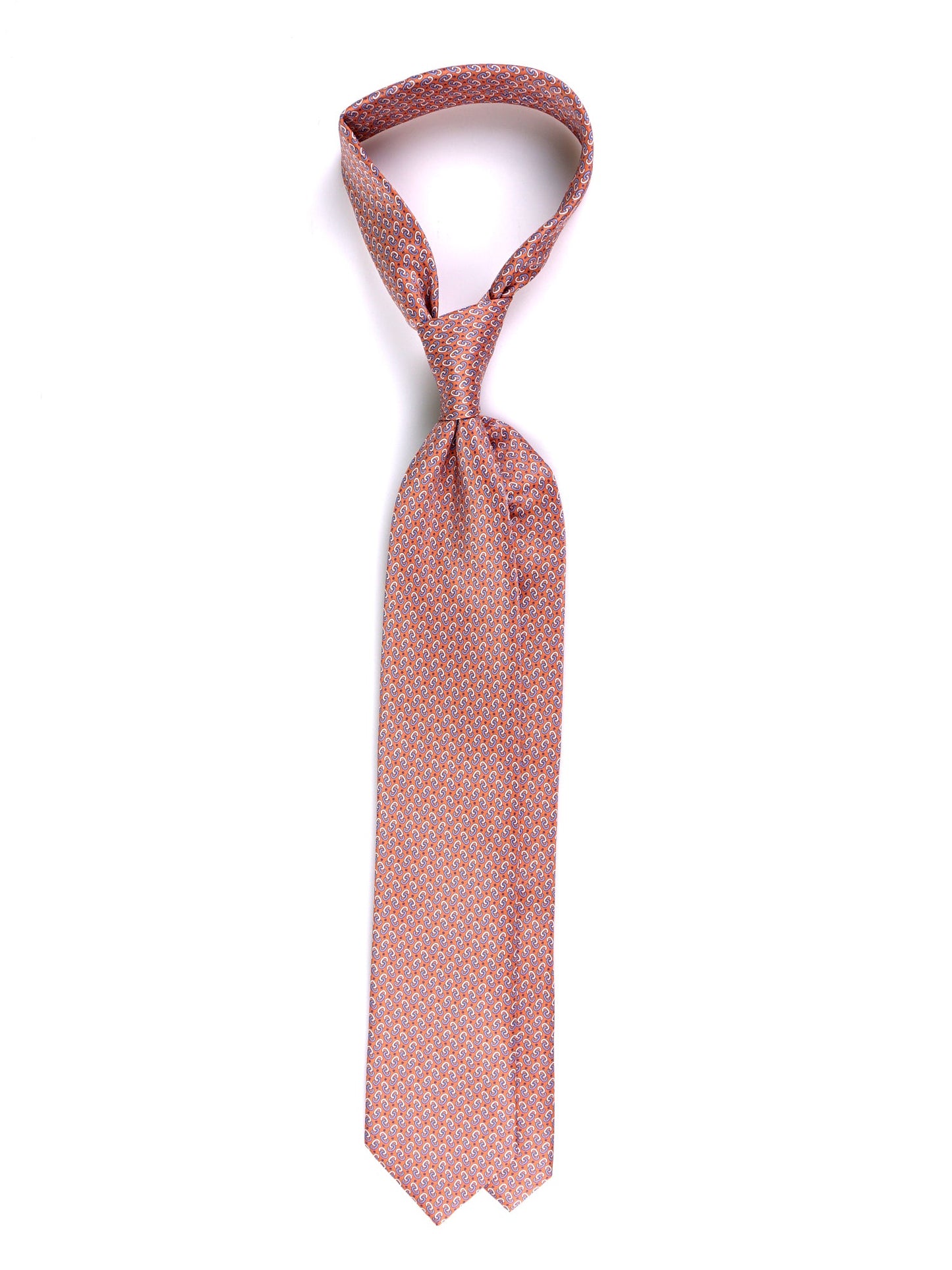 UNION 3-fold tie in orange printed silk