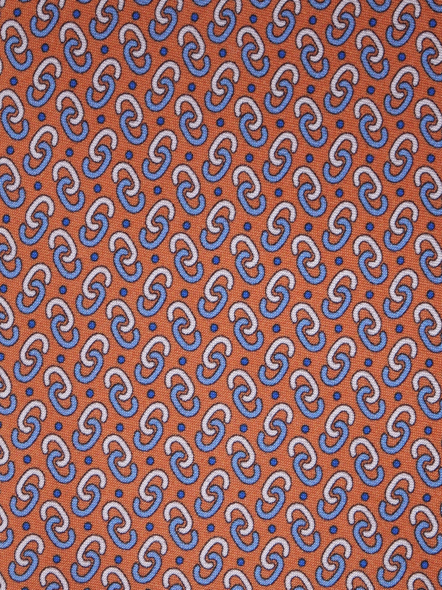 UNION 3-fold tie in orange printed silk
