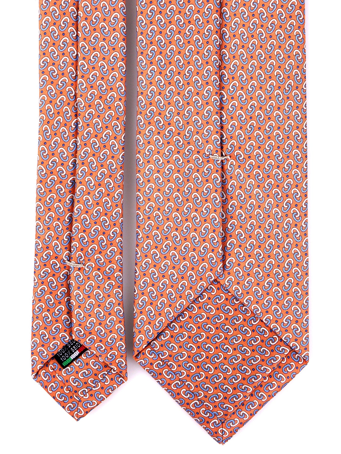 UNION 3-fold tie in orange printed silk