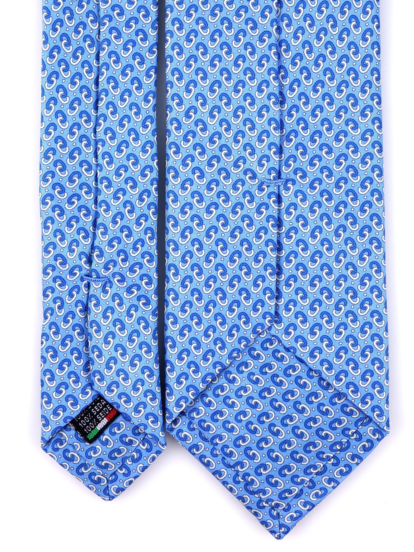 UNION 3-fold tie in light blue printed silk
