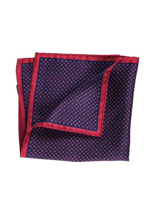 VALERY blue printed silk pocket square