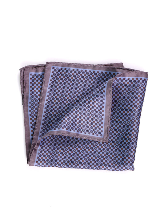 Light blue printed silk pocket square VALERY