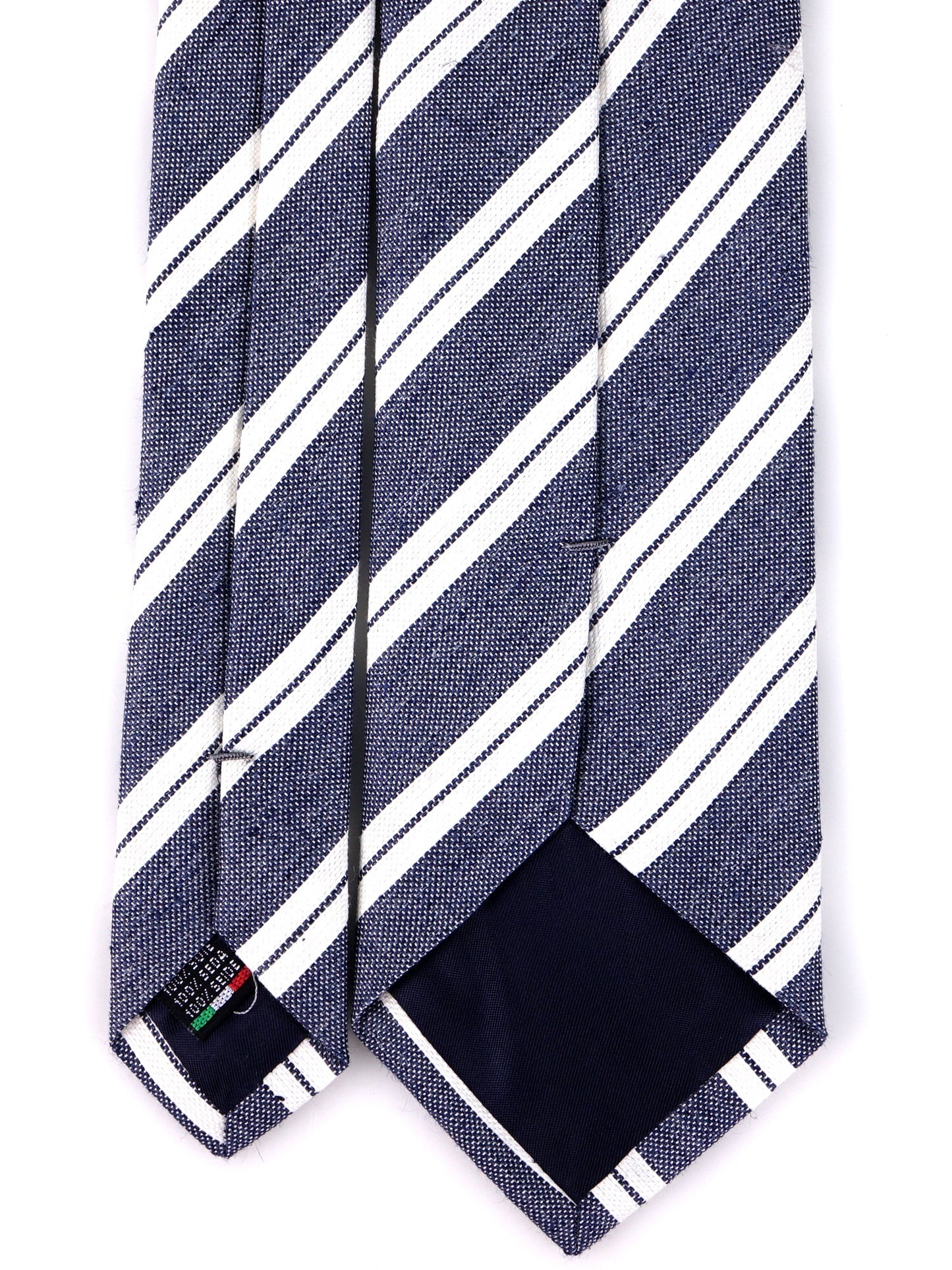 VELA blue 3-fold bourette silk tie