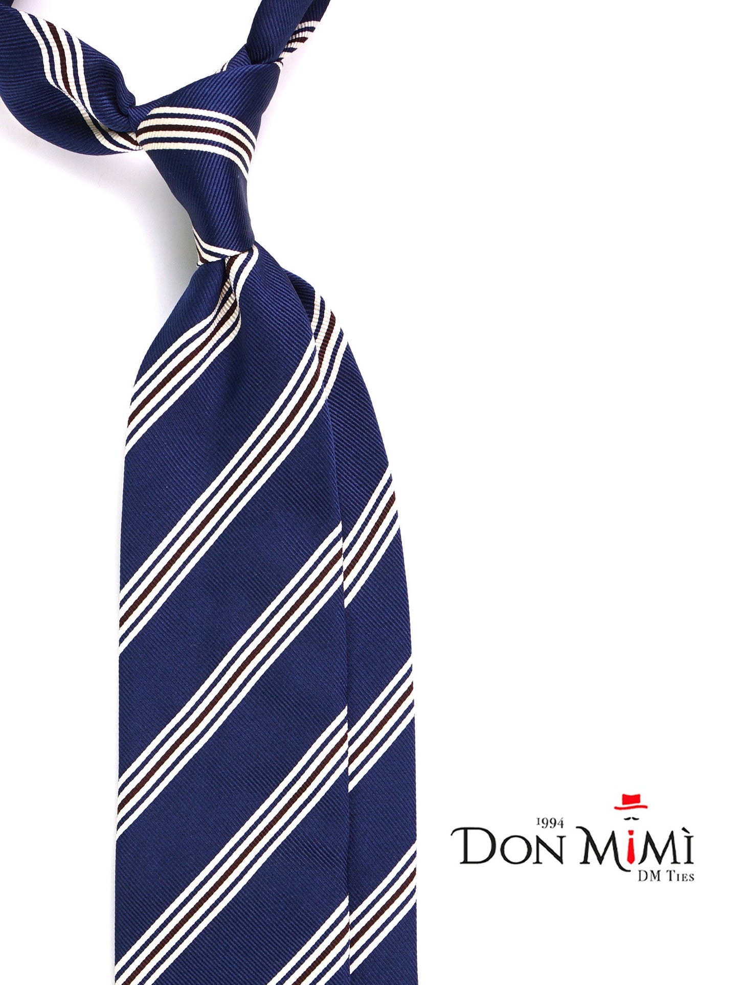 VERTUS 3-fold tie in Blue jacquard silk