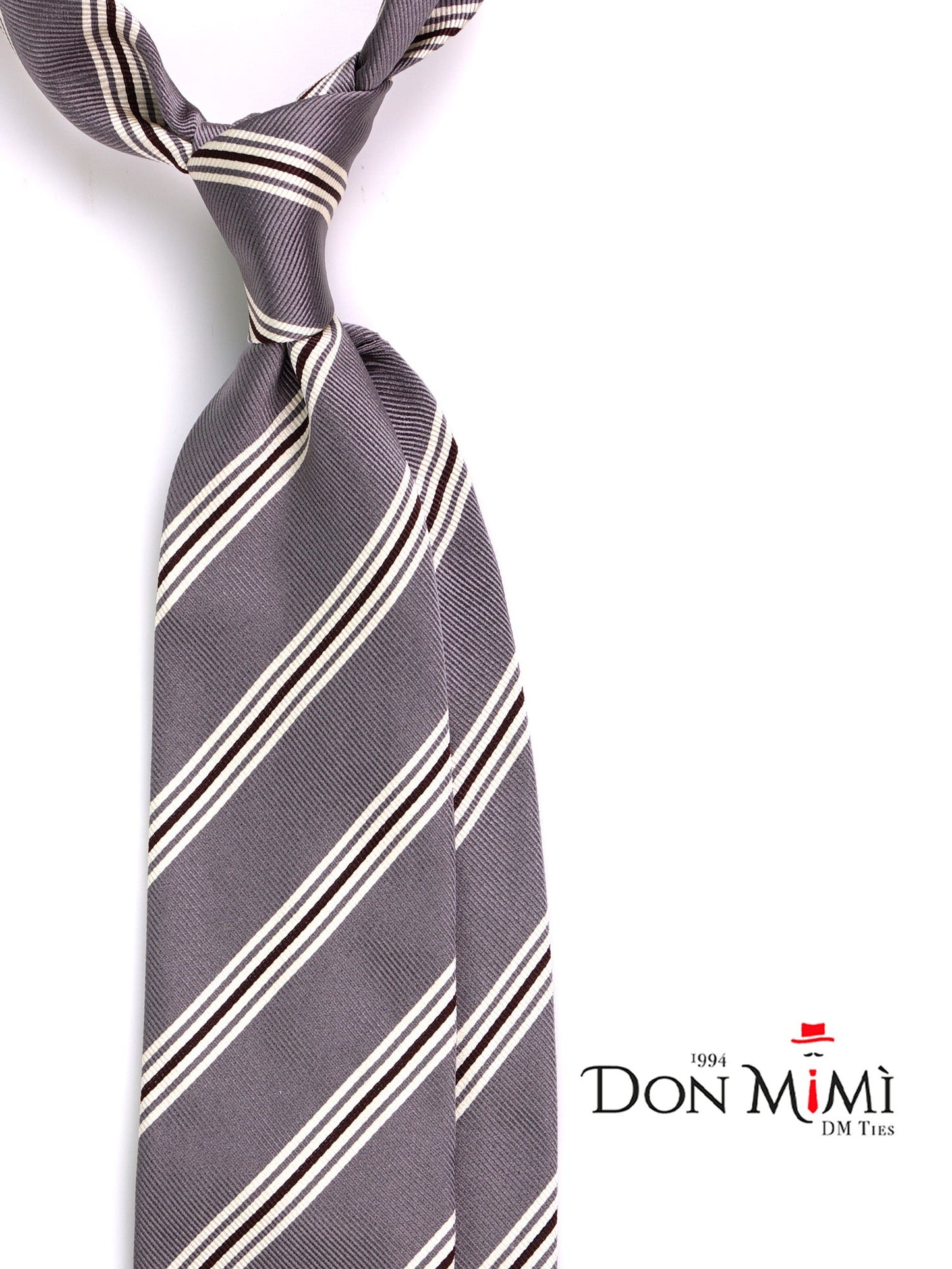 VERTUS 3-fold jacquard silk tie Grey