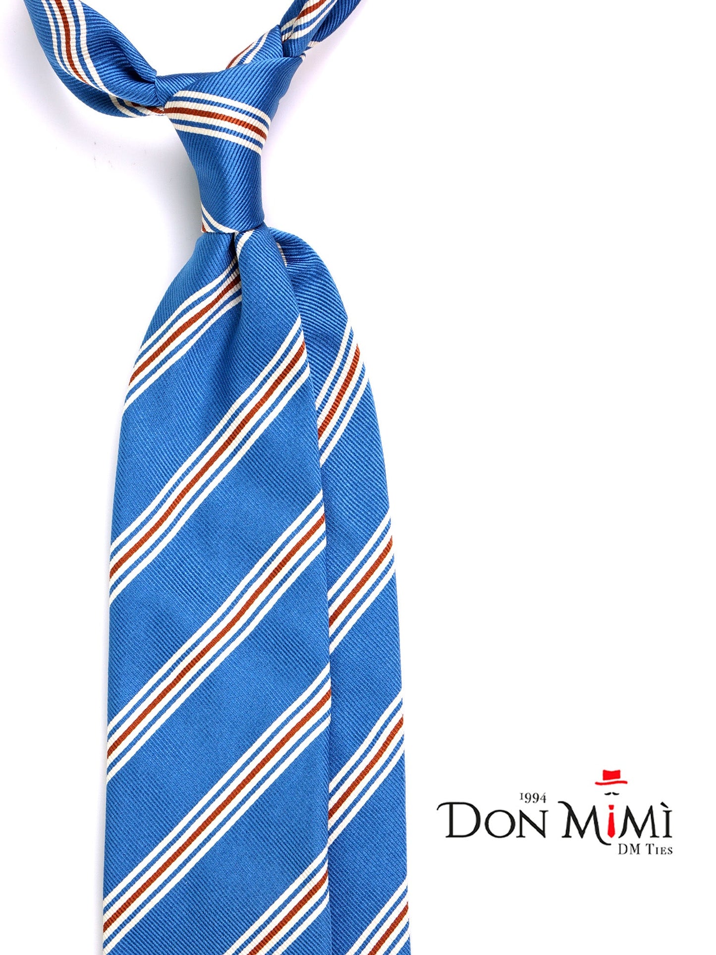 VERTUS 3 folds tie in turquoise jacquard silk