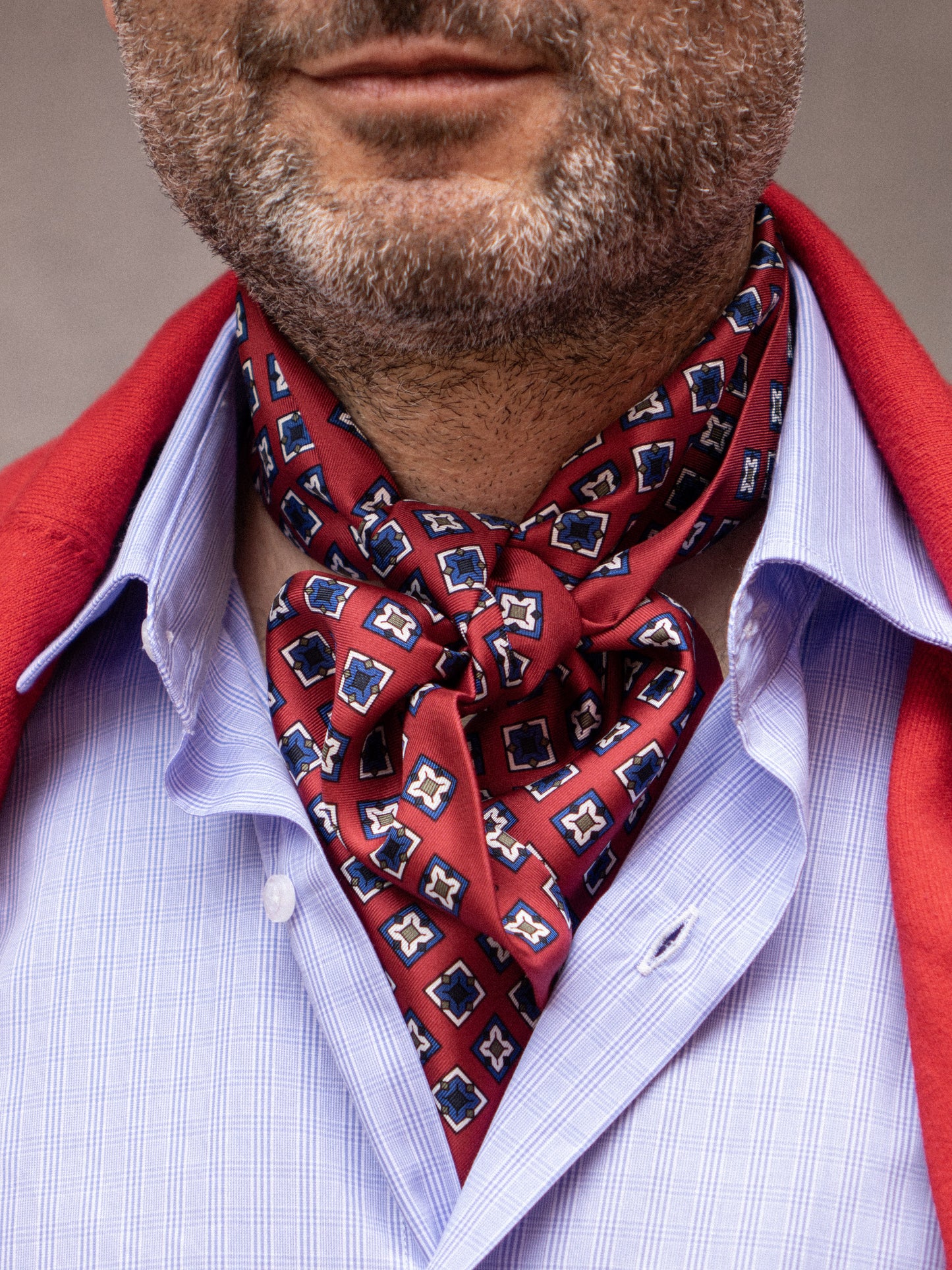 Printed Silk Twilly Scarf VICKY Red