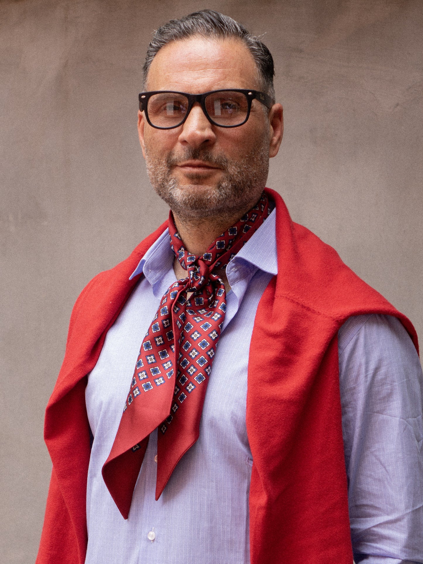 Printed Silk Twilly Scarf VICKY Red