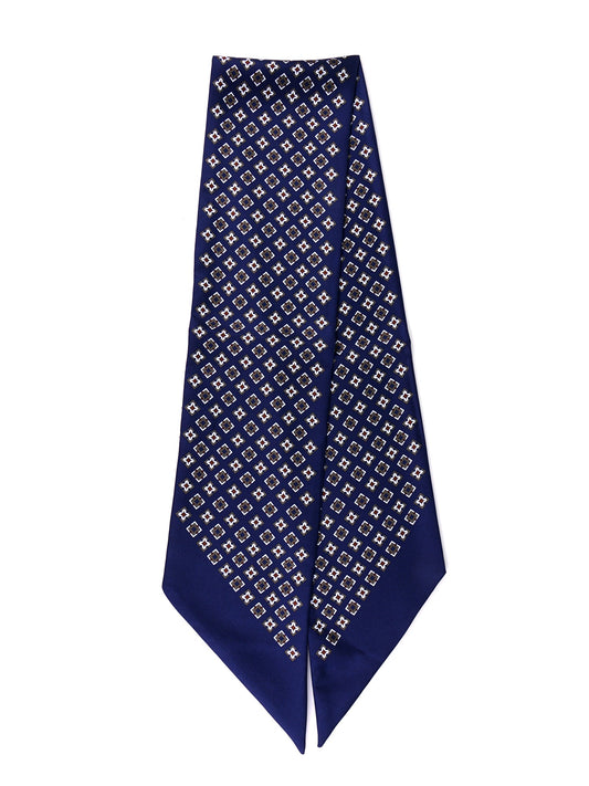 Dark blue twill silk twilly VICKY