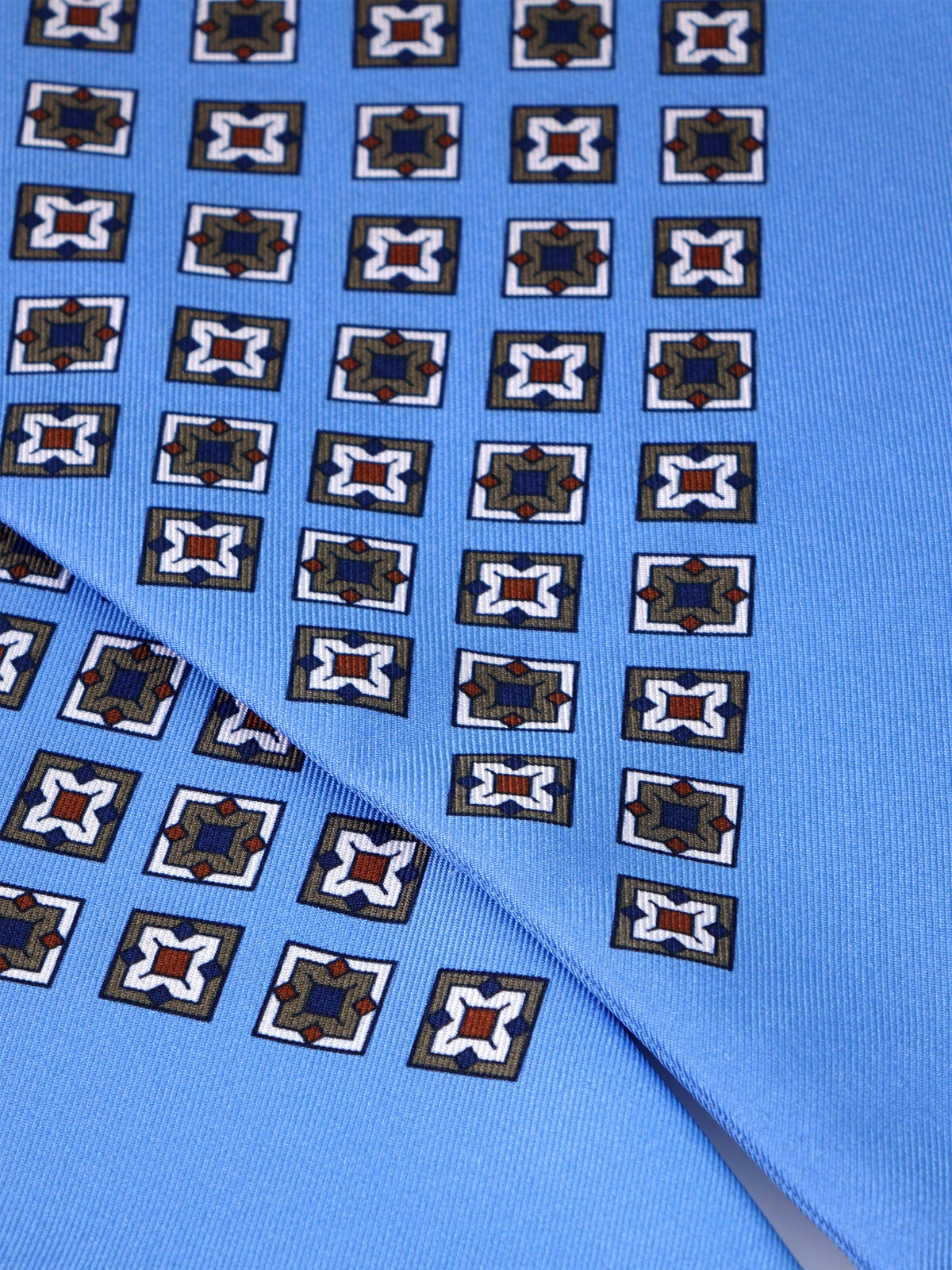 Light blue twill silk twilly VICKY