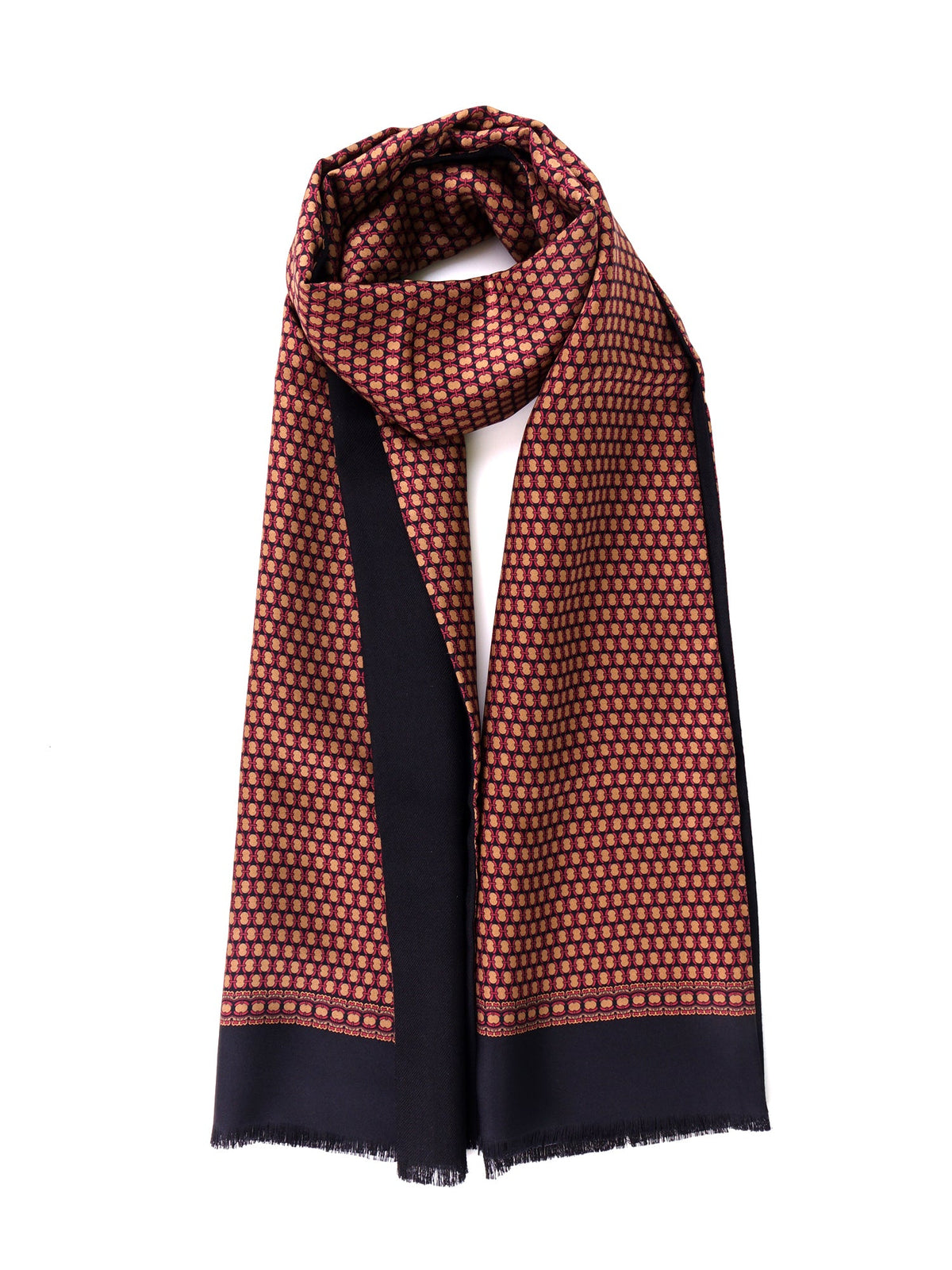 VIMINI black double-faced silk/wool scarf