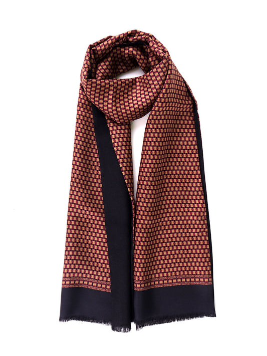 VIMINI black double-faced silk/wool scarf