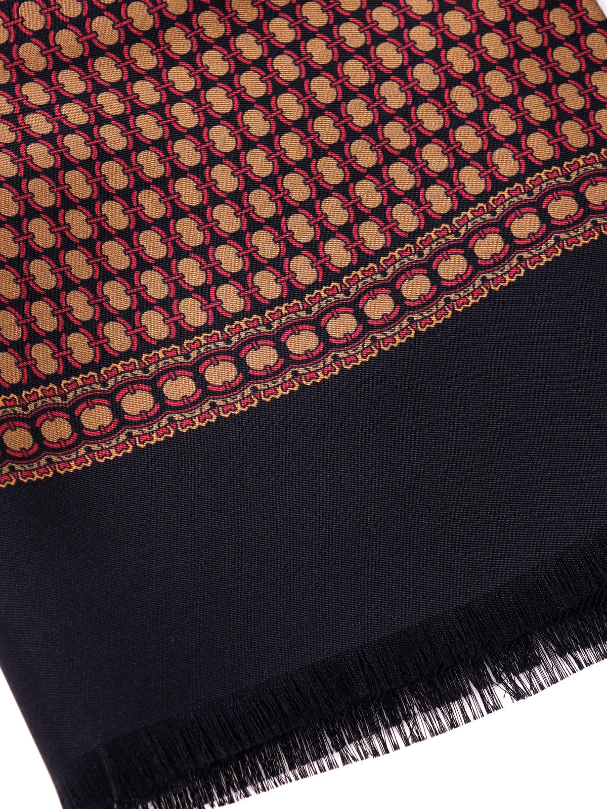 VIMINI black double-faced silk/wool scarf