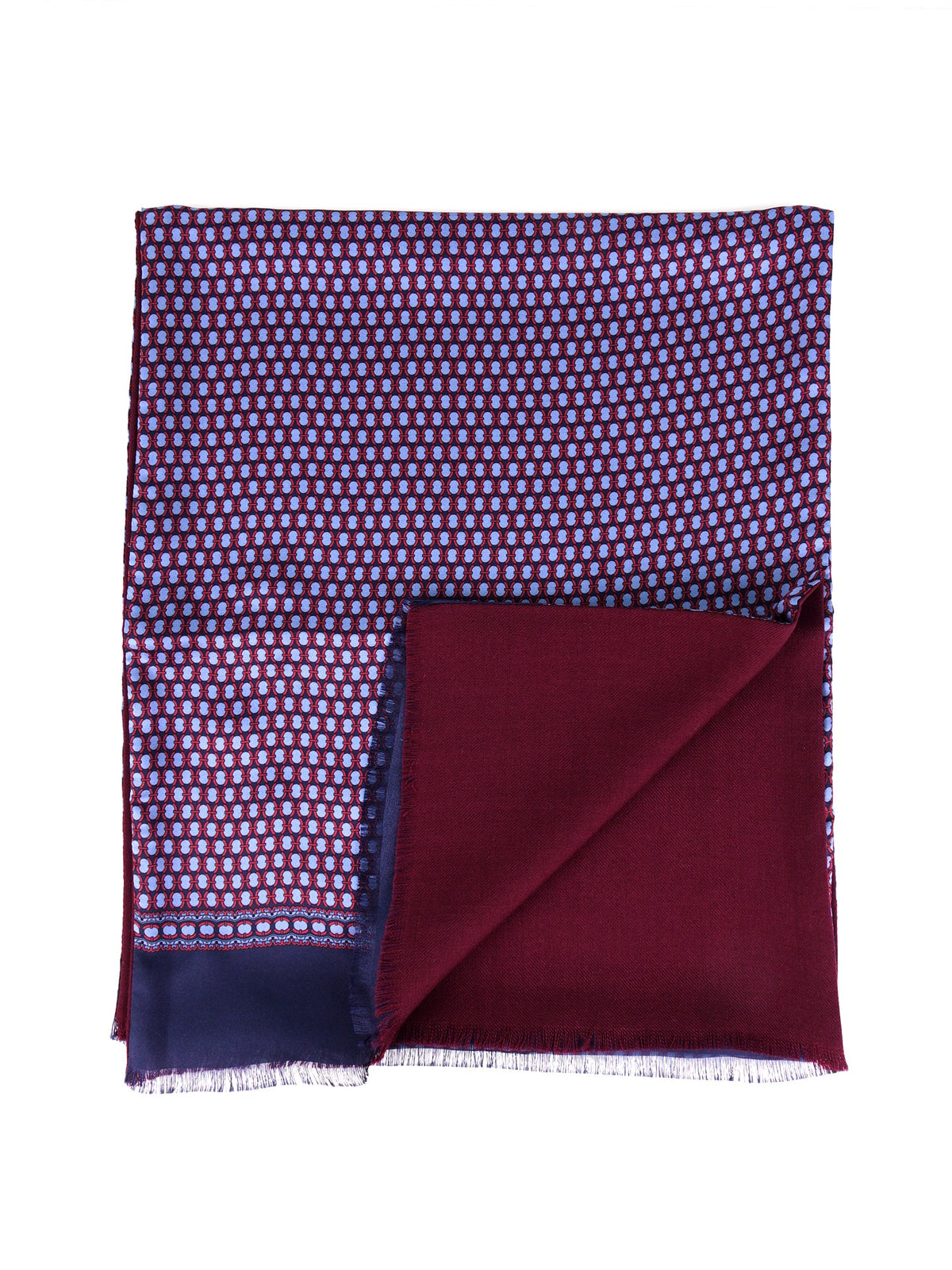 Blue double-layered silk\wool scarf VIMINI