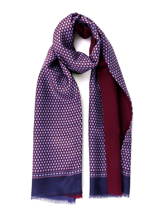 Blue double-layered silk\wool scarf VIMINI