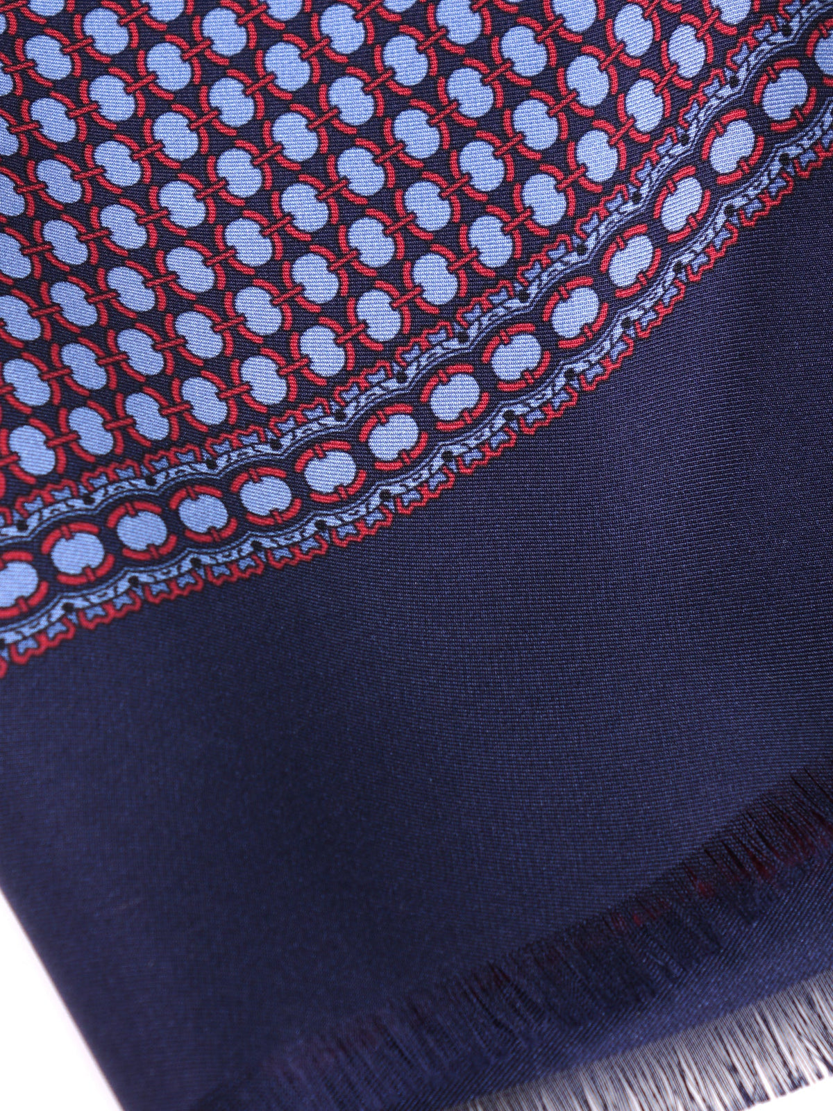Blue double-layered silk\wool scarf VIMINI