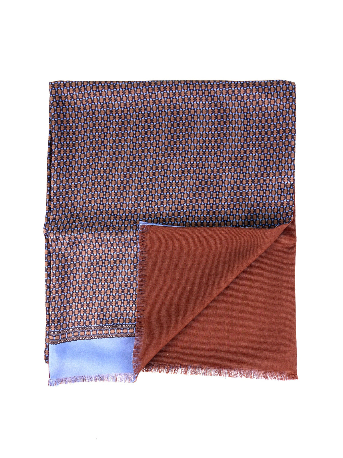 Light blue double-layered silk/wool scarf VIMINI