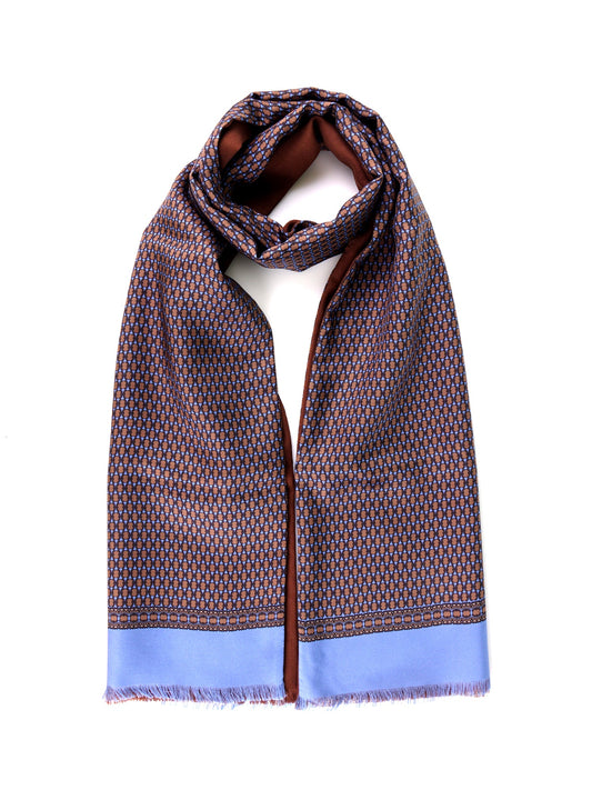 Light blue double-layered silk/wool scarf VIMINI