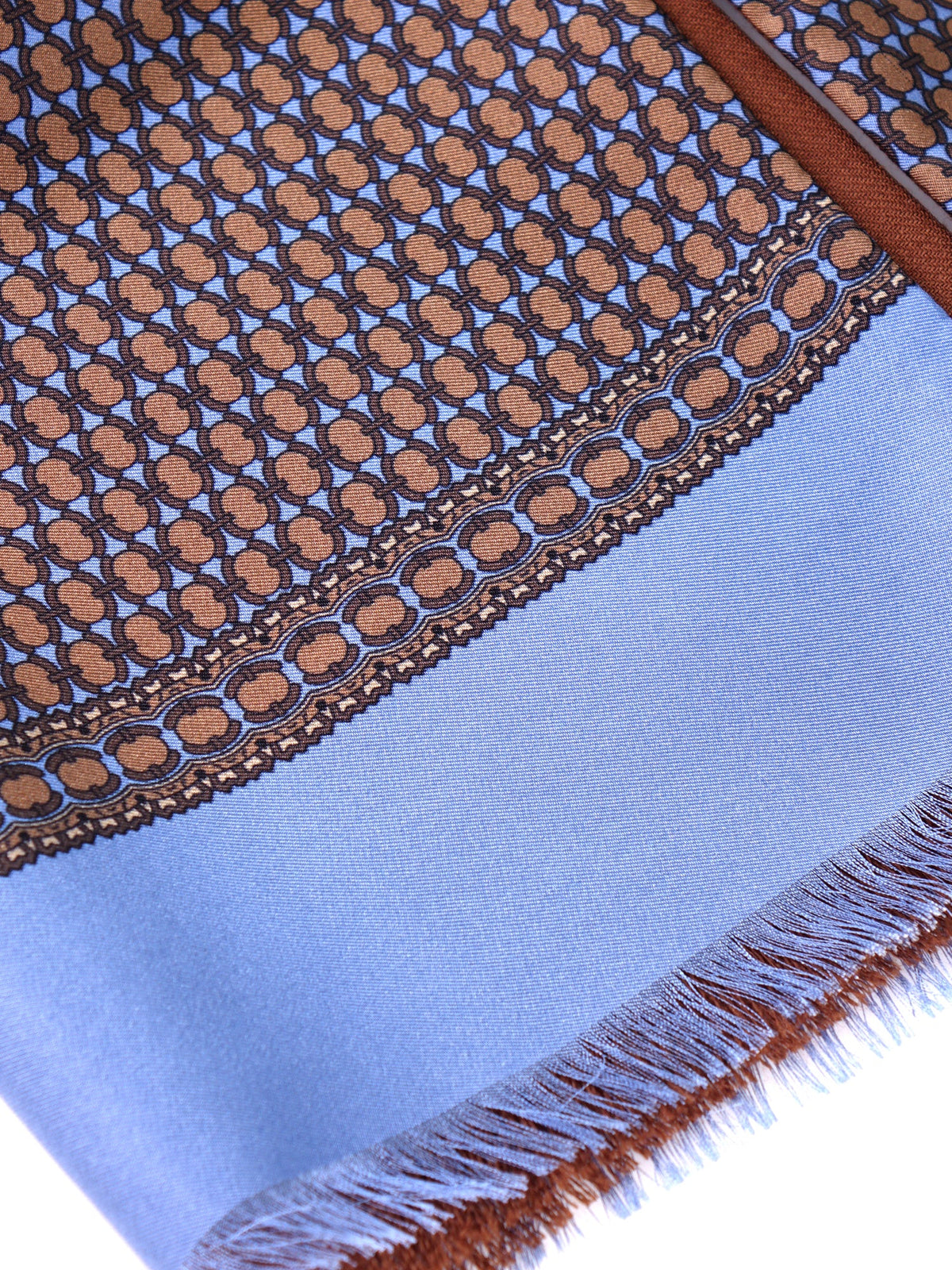 Light blue double-layered silk/wool scarf VIMINI