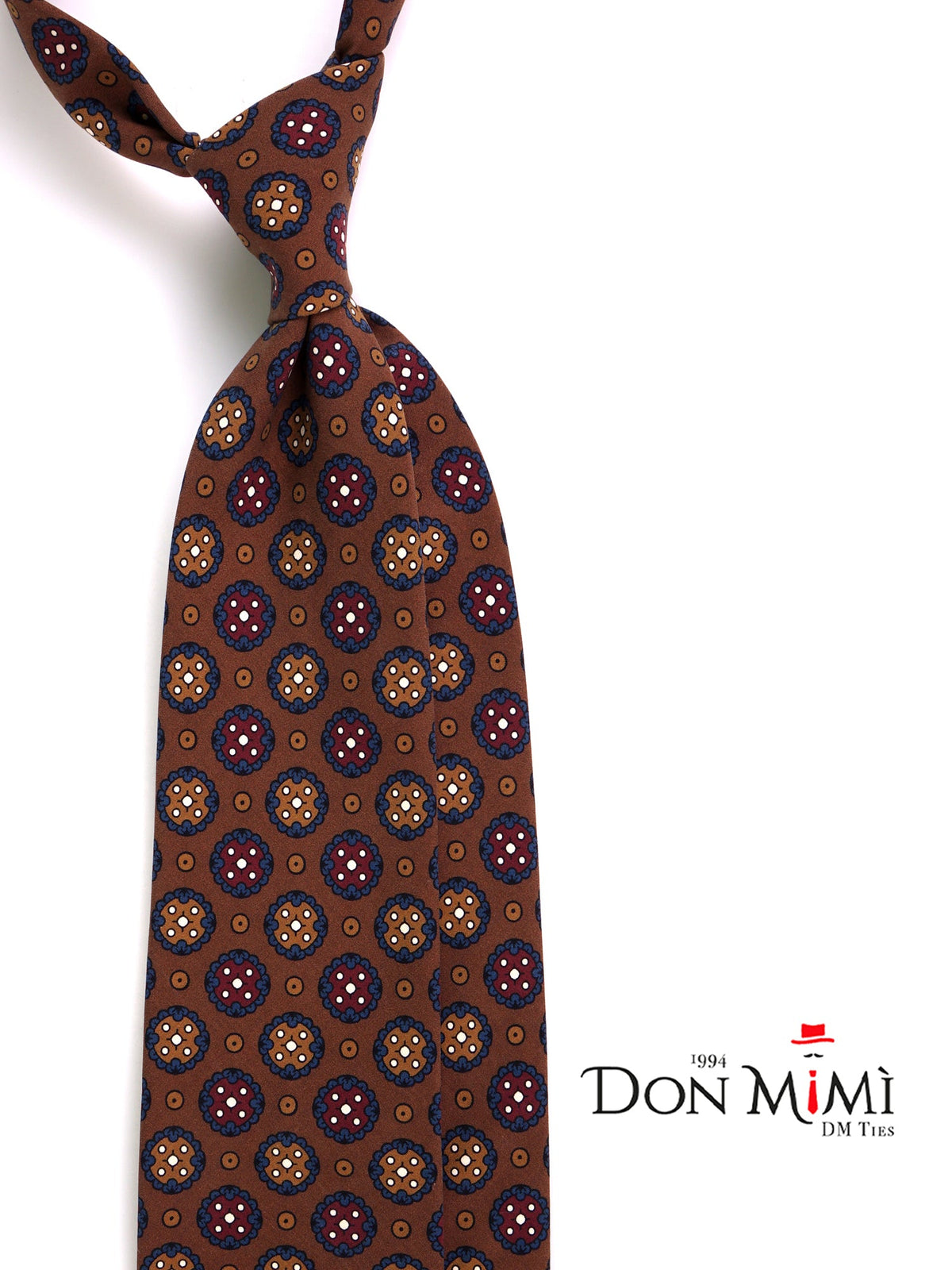 VISION 3-fold brown madder silk tie