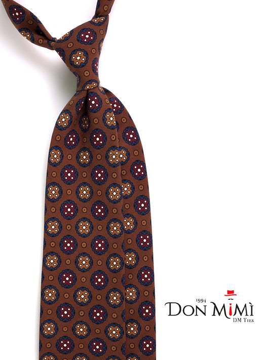 VISION 3-fold brown madder silk tie