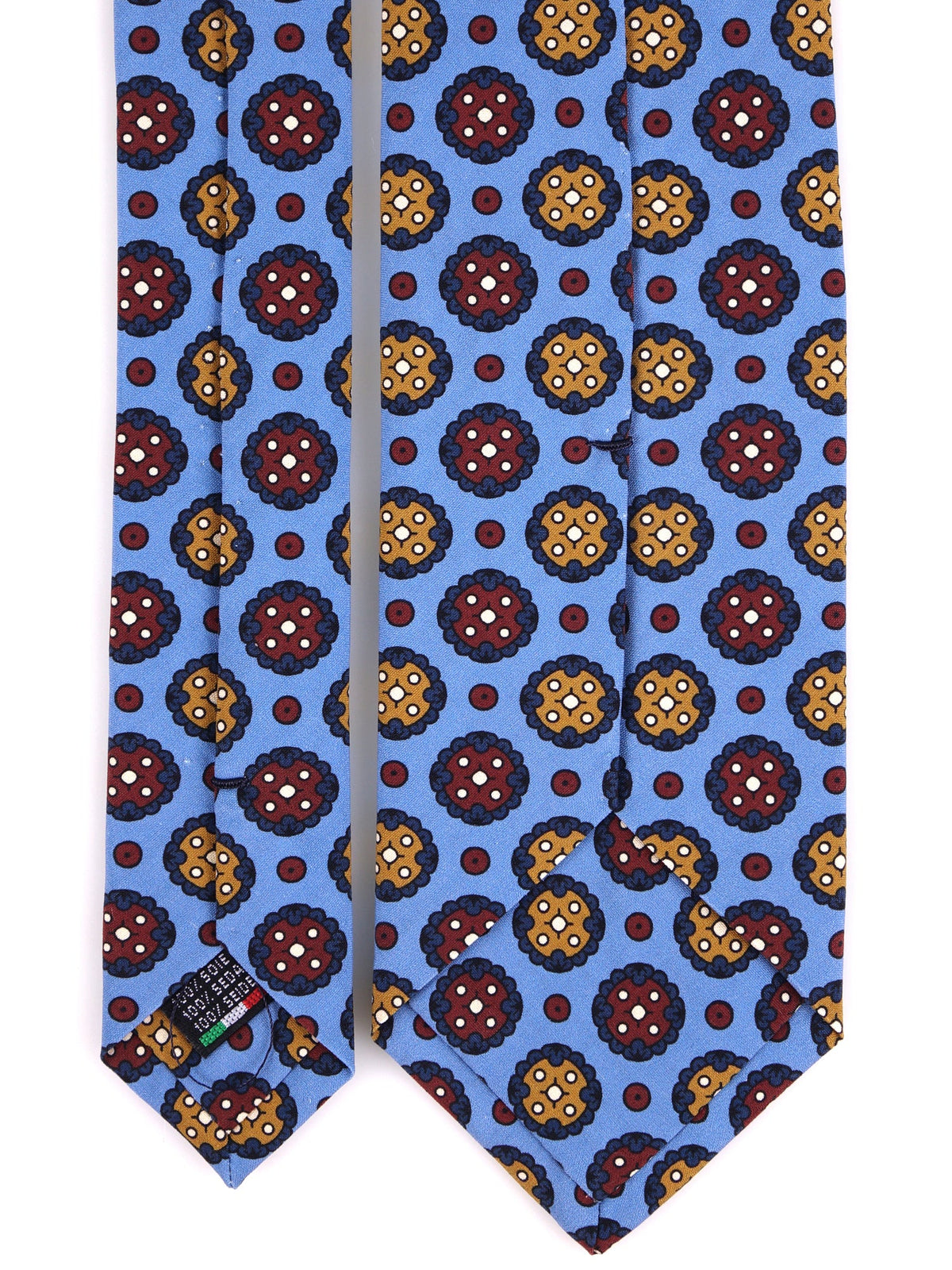 Light blue 3-fold madder silk tie VISION