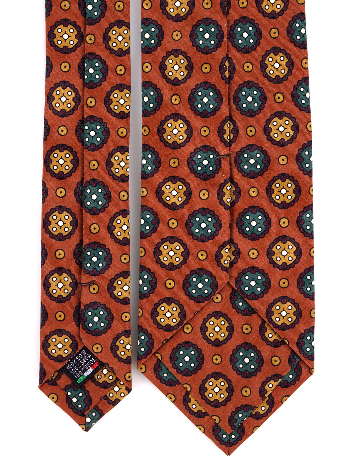 Orange 3-fold madder silk tie VISION