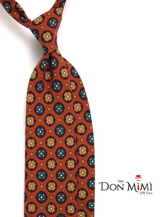 Orange 3-fold madder silk tie VISION