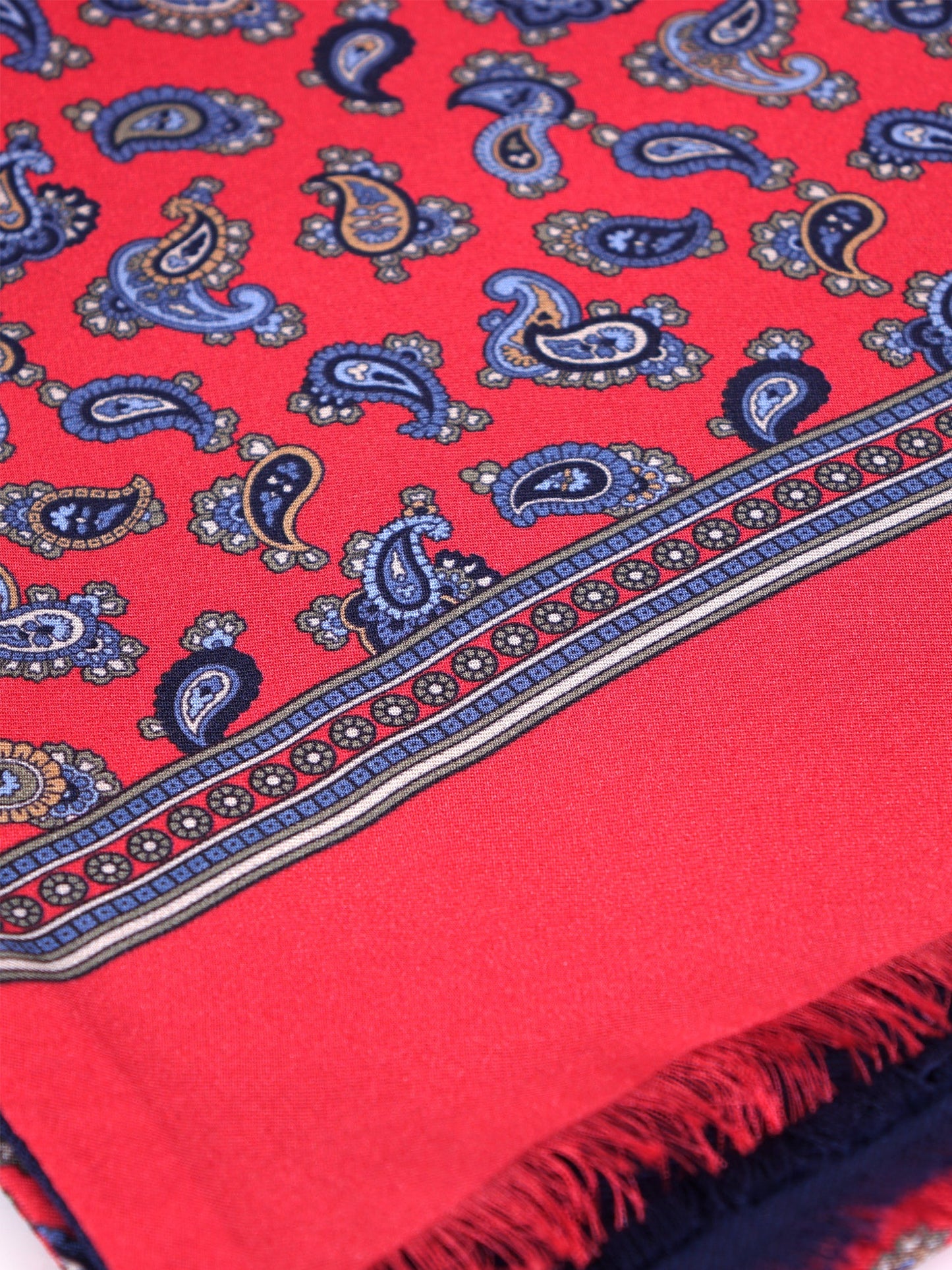 VITOLO red printed silk/wool double-faced scarf