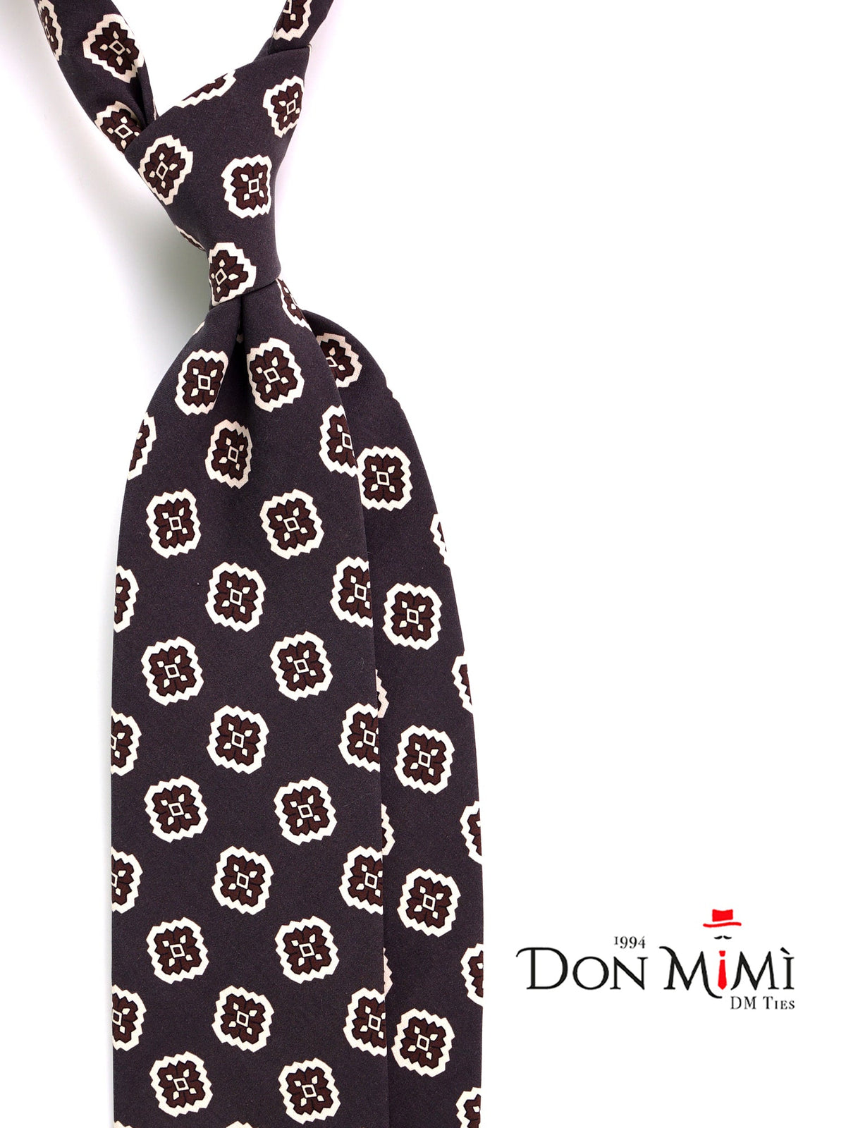 Black 3-fold madder silk tie ZARD