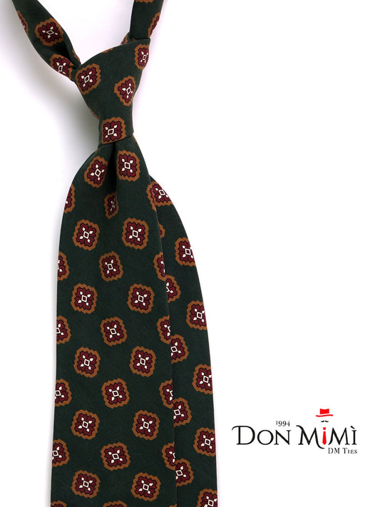 Green 3-fold madder silk tie ZARD