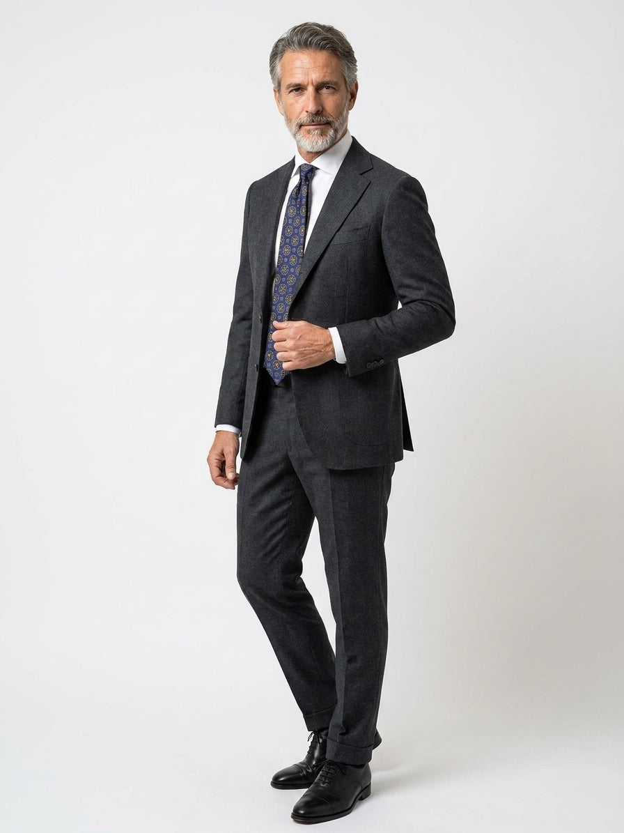 Cravatta 3 pieghe ADAMS in seta madder blu navy