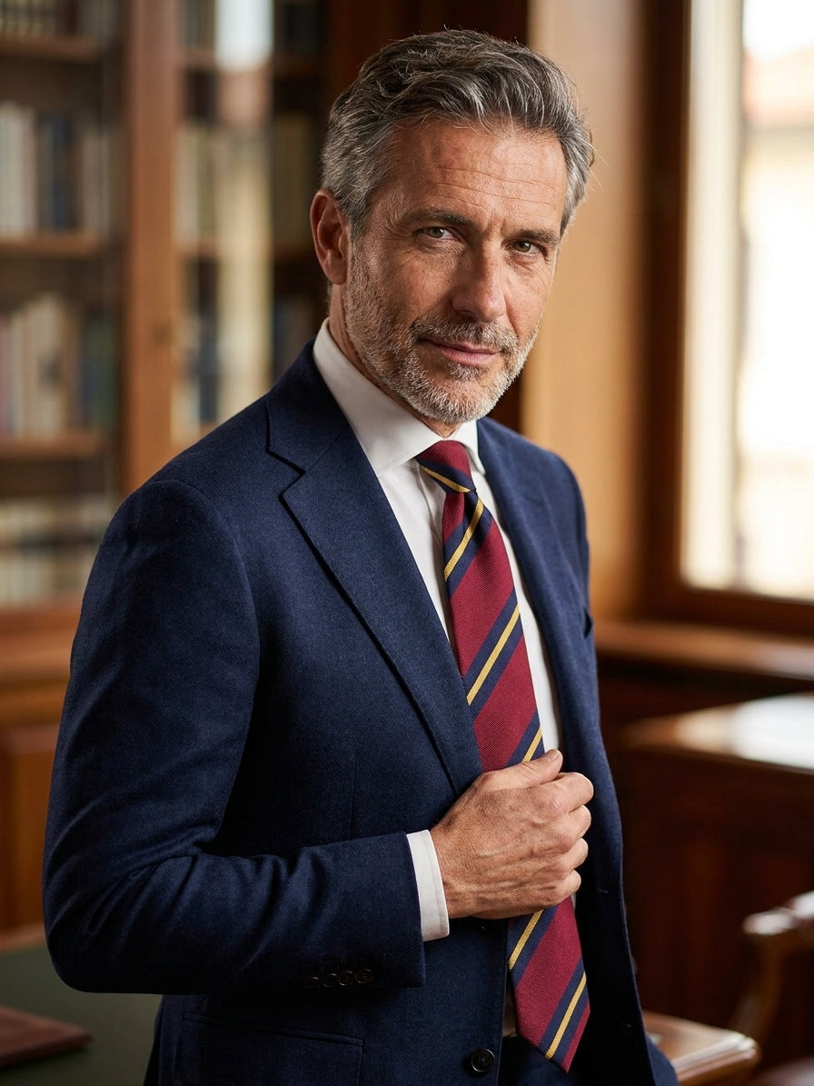 Cravatta 3 pieghe COLO in seta jacquard bordeaux