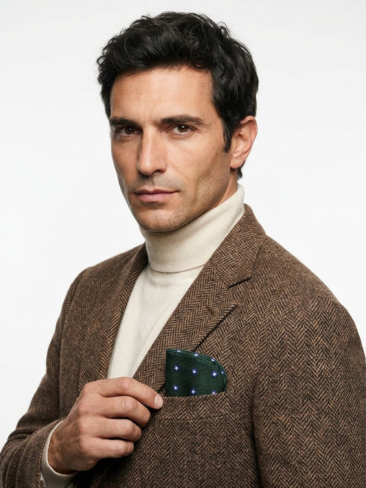 Green BAROLO woven silk glasses case