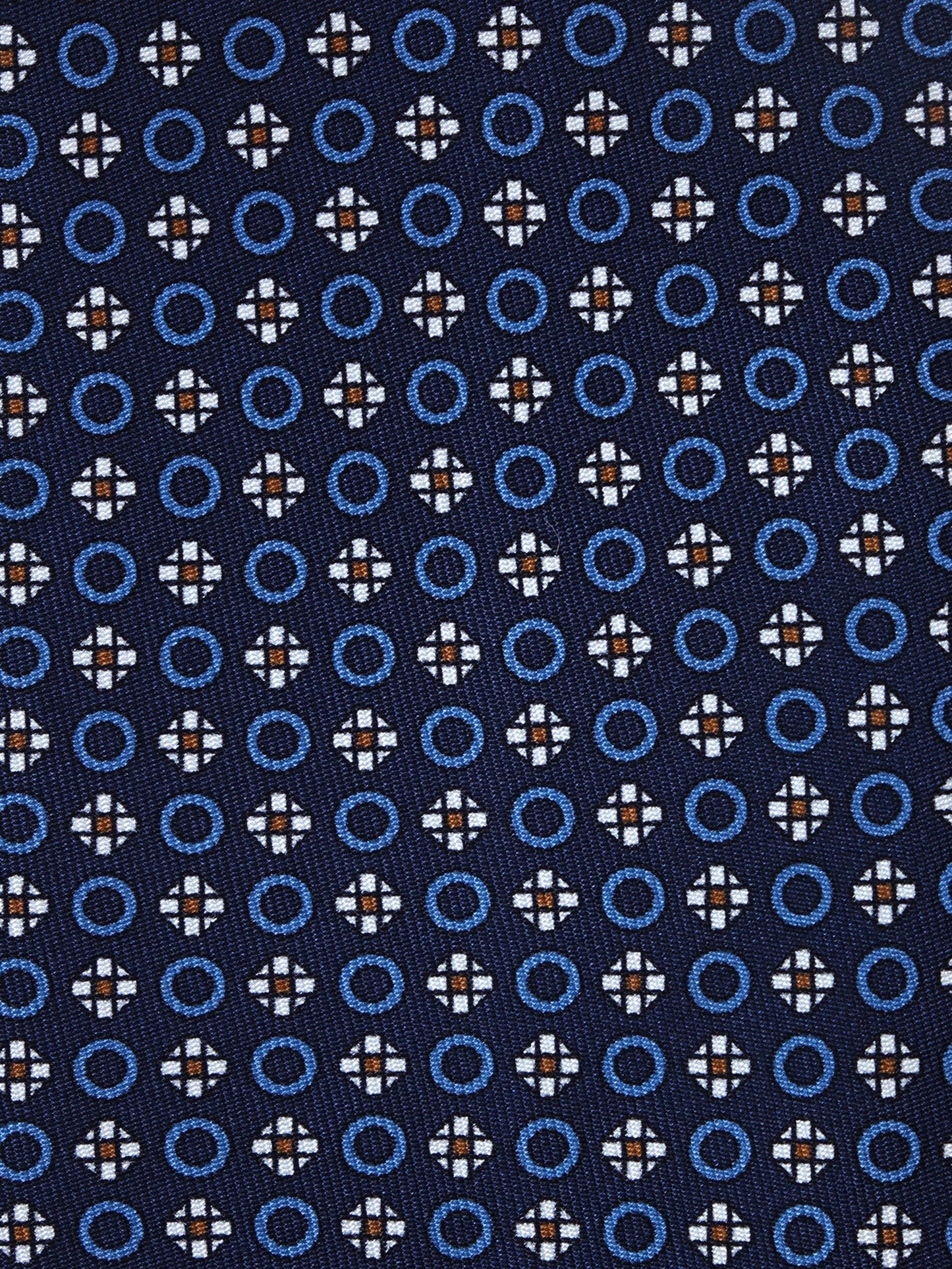 Blue 3 Fold BEATRYCE Tie in Printed Silk