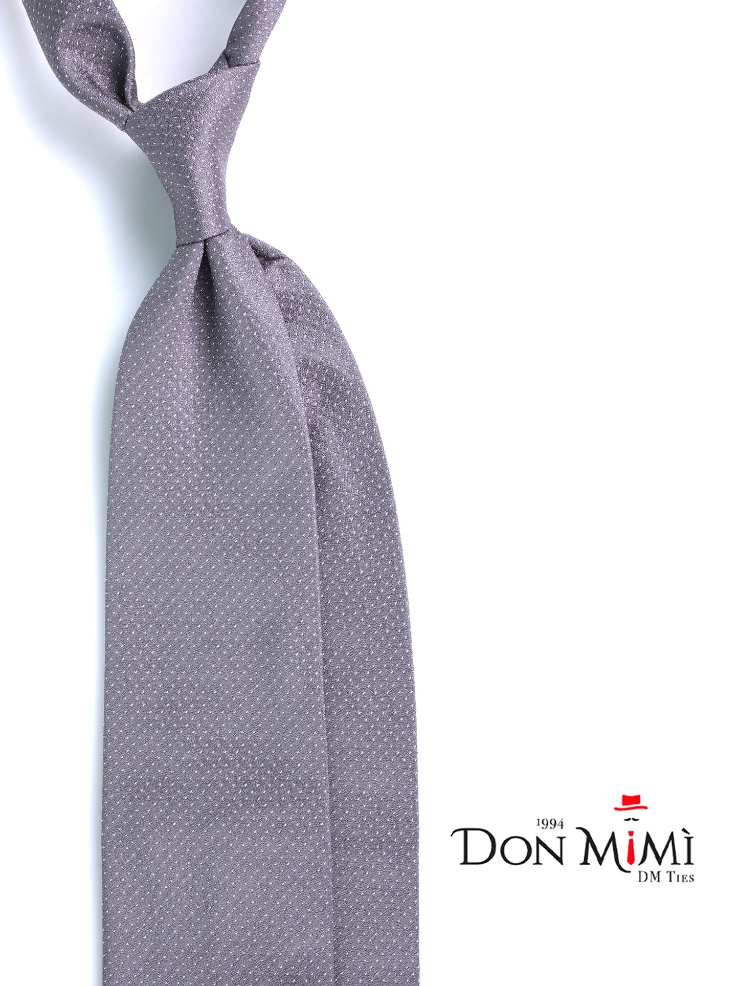 Gray Tie 3 Folds in Woven Silk FANSTA