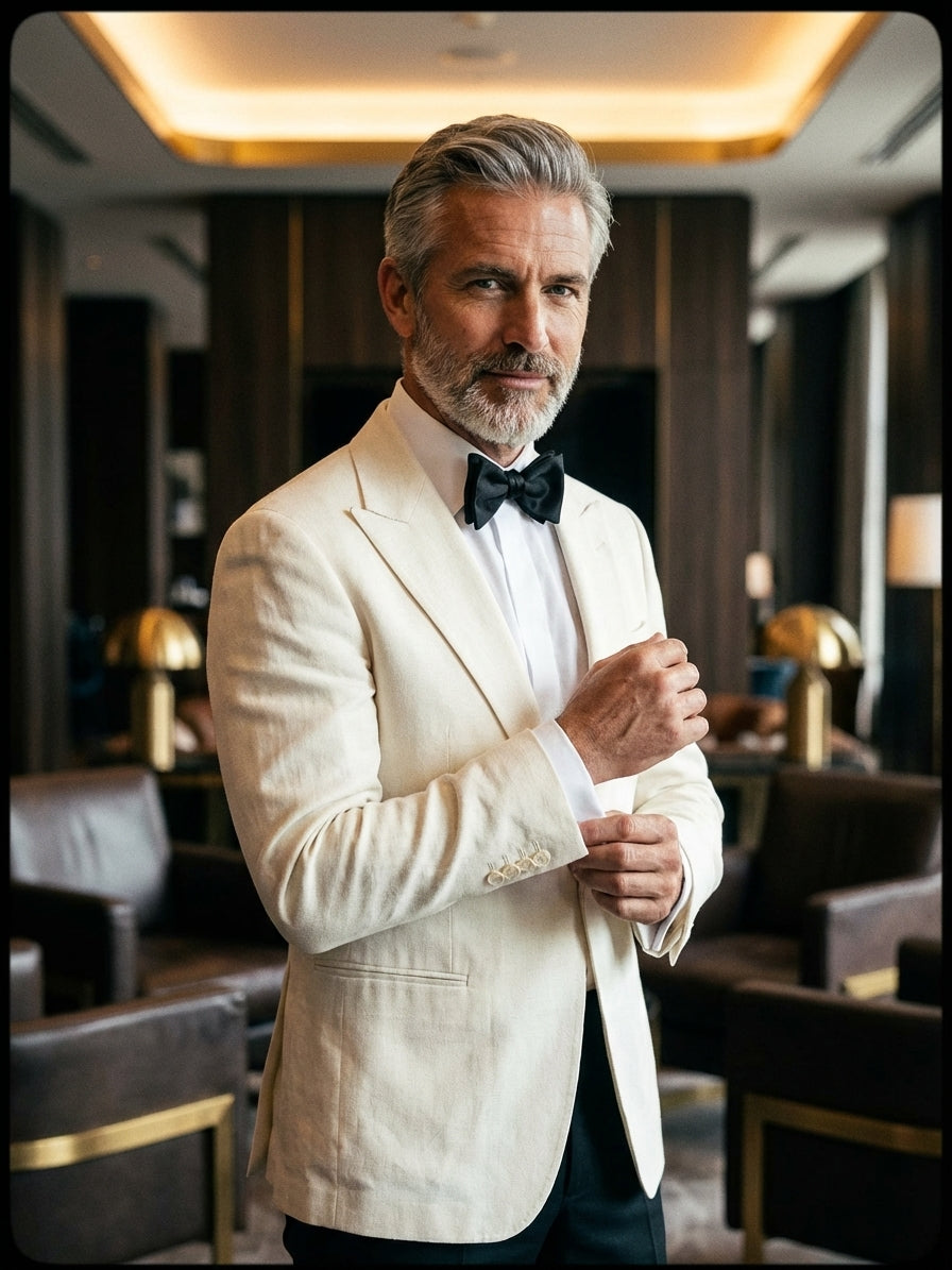 Papillon basso nero a punta già annodato AMANTEA in seta raso