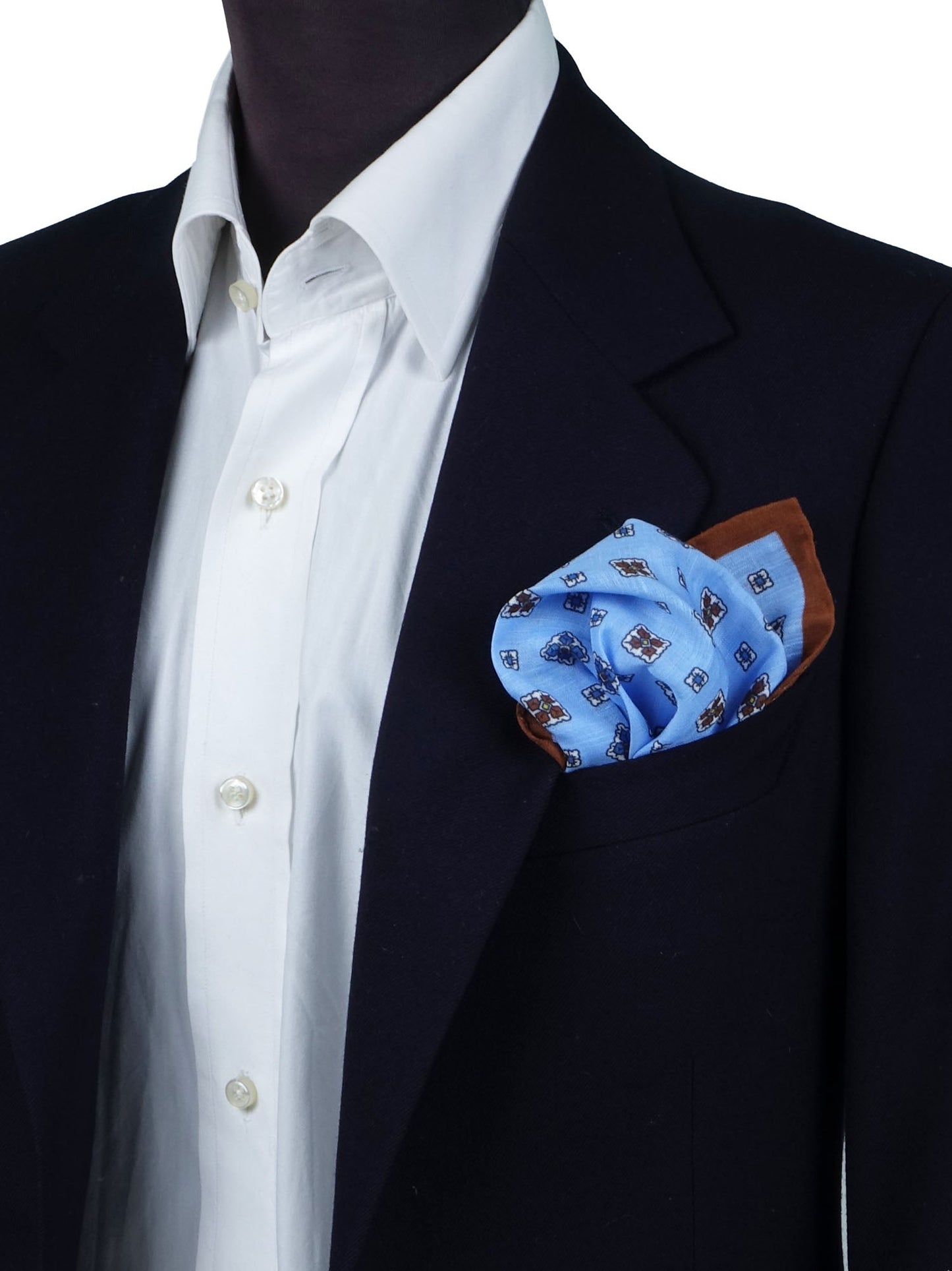 Light Blue Linen Pocket Square ERMIONE