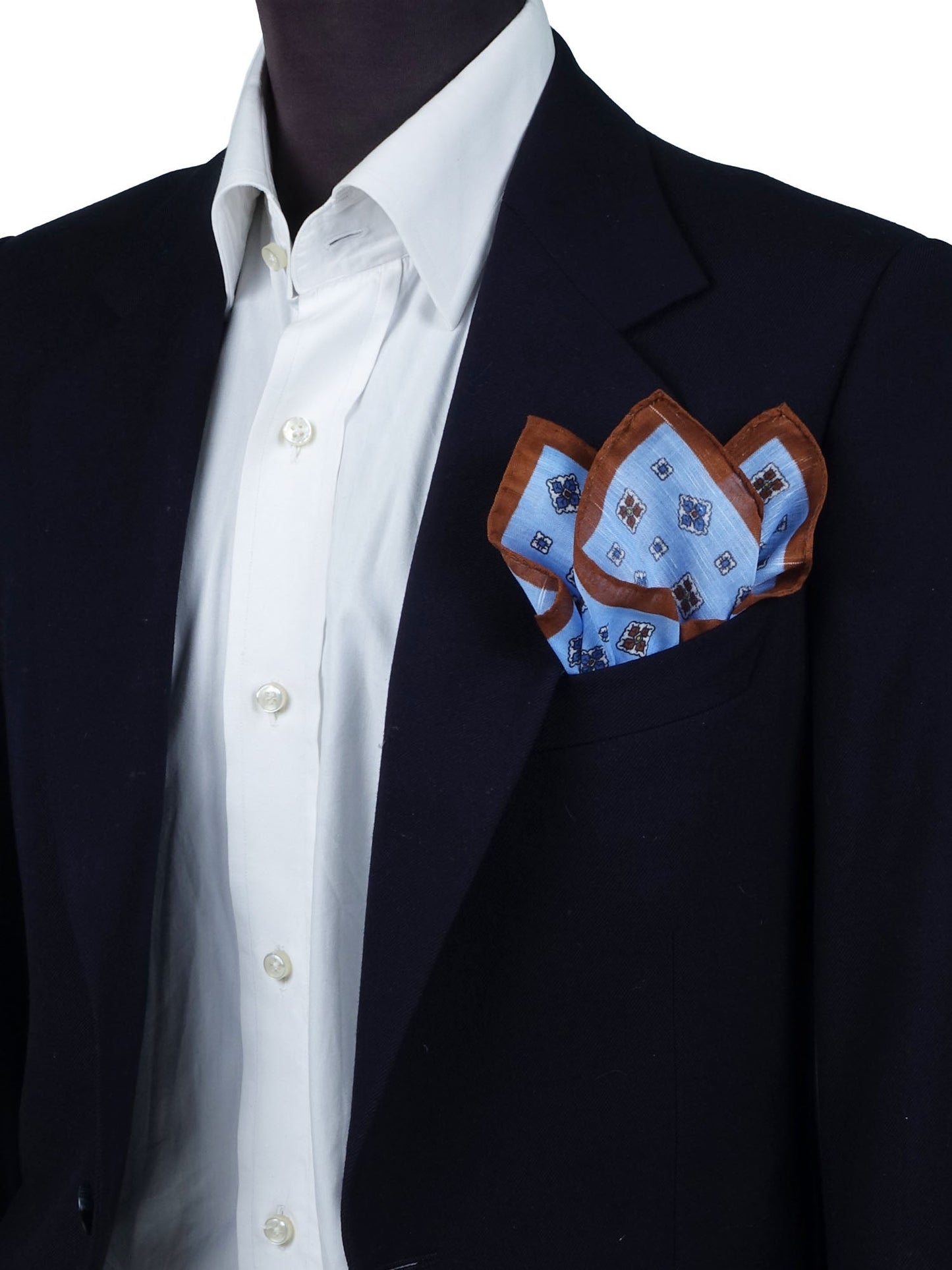 Light Blue Linen Pocket Square ERMIONE