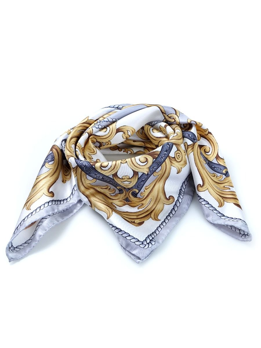 Printed silk foulard PAINTING White