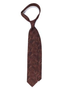 3 Fold tie AURORA in printed silk brown