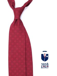 3 Fold tie CHIARA in printed silk red