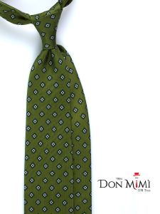 3 fold tie KATIA in english printed silk Green