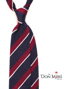 3 fold untipped necktie blue/red in pure shantung silk BRISEIDE